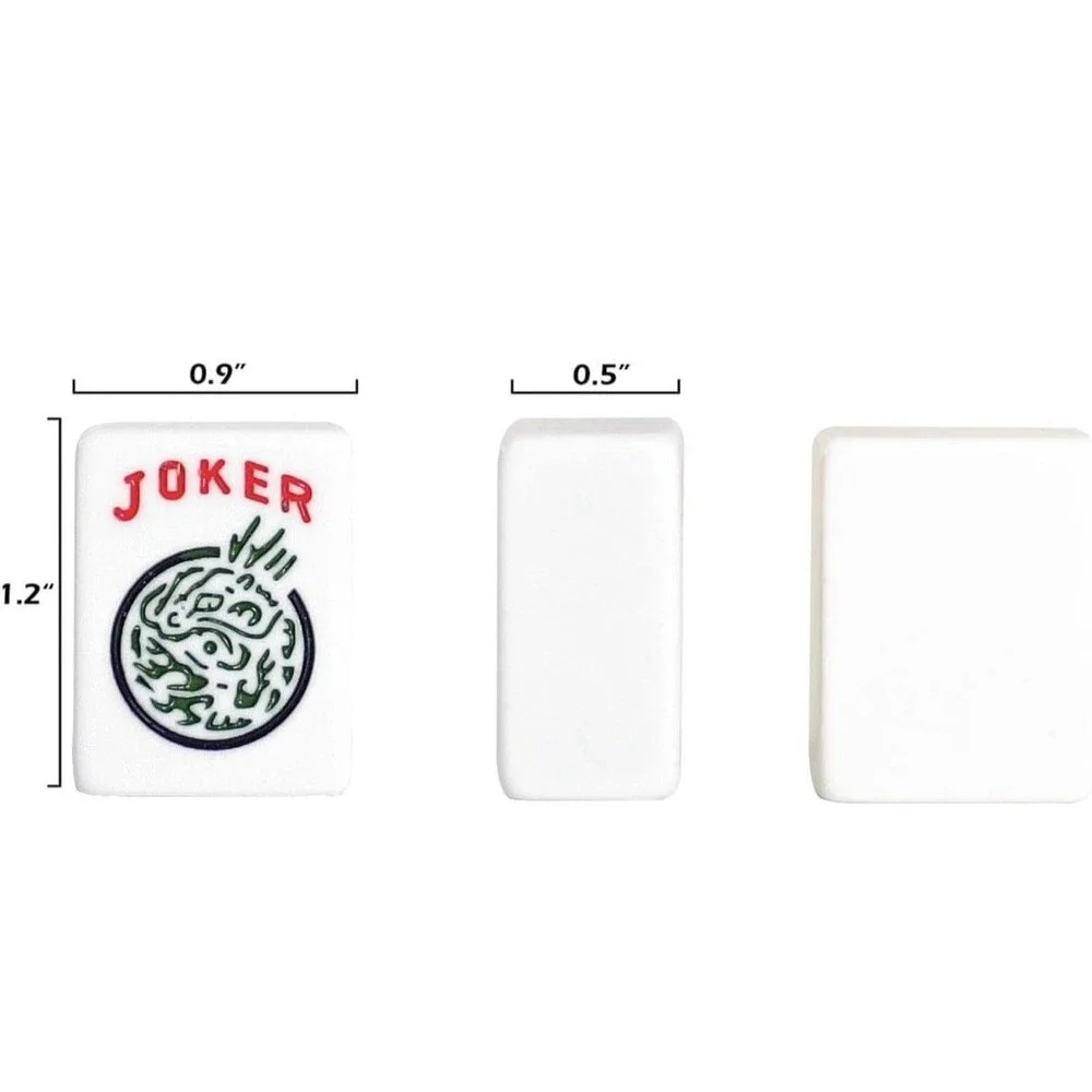 Mahjong Set 166 White Tiles 4 All-in One Racks Red Bag Jongyance American